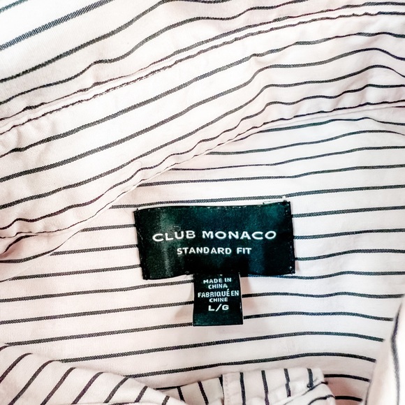 Club Monoco Pink and Gray Striped Long Sleeve Button Down Size Large - Picture 7 of 9